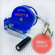 Лебідка 1150 кг з металевим тросом KNOTT