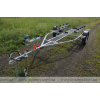 Trailer for transporting rubber RIB boats up to 3.8 m with roller bunks