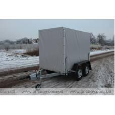 Trailer for transporting generators with a high awning