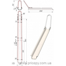 Жолоб гальмо стоянковий 100х140х2000 з дугою