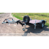 Platform trailer with height-adjustable drawbar