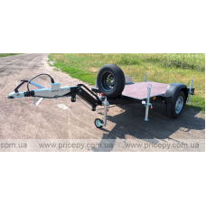 Platform trailer with height-adjustable drawbar