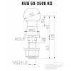 Кульовий наконечник зч. пристрою (фаркоп).  KUB50-3500 KG Winterhoff пов. м 3500 кг, д.50 мм, макс.нав.200 кг