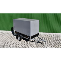Passenger Car Flatbed Trailer Kyiashko with a High Awning 25PB1104FT 