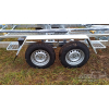 Two-axle boat trailer for transporting boats up to 8.5 m